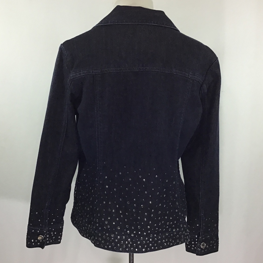 Chico’s Blue Denim Rhinestone Jacket - Picture 6 of 12